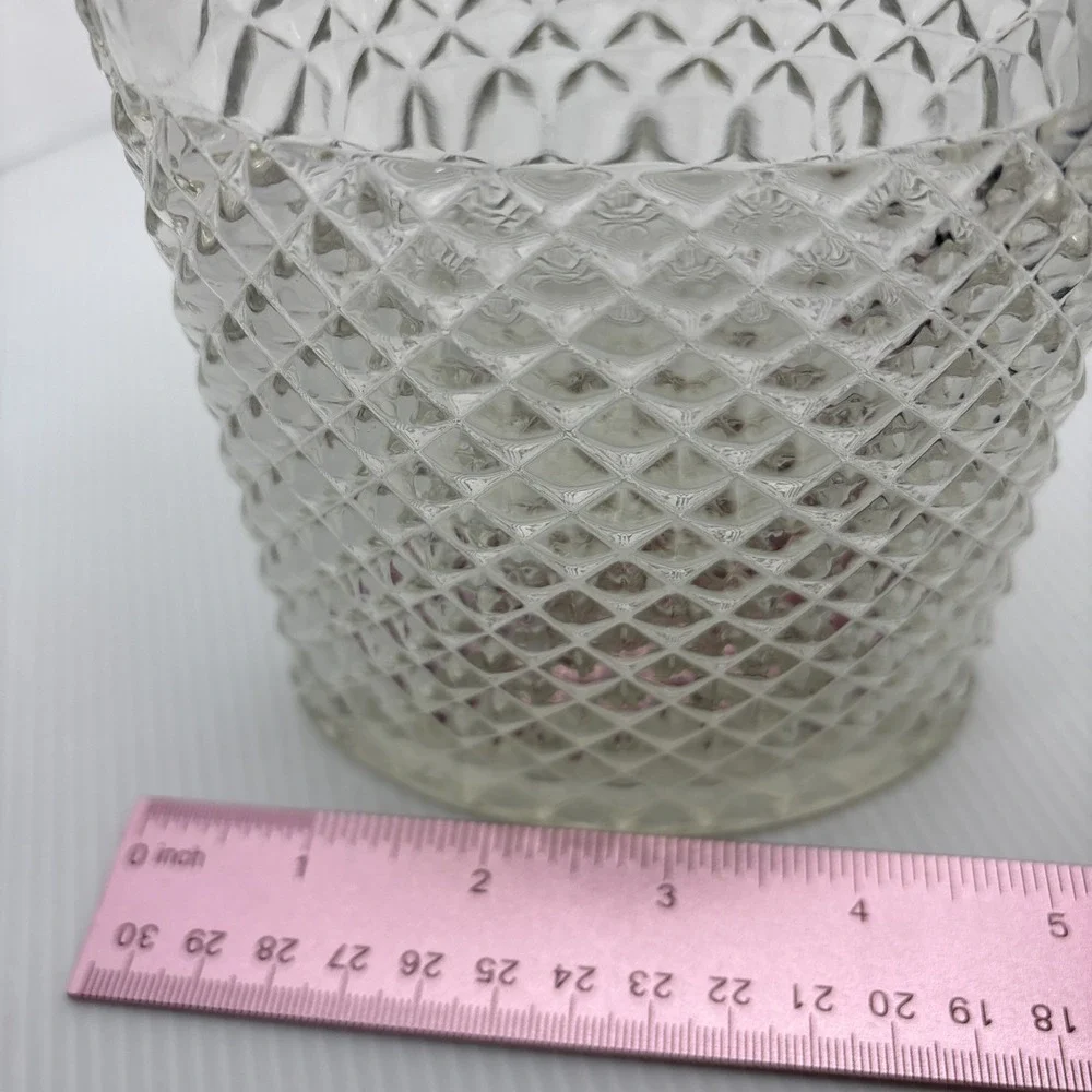 Vintage Anchor Hocking Bourbon Decanter Glass Diamond Cut 1969 Barware Accessory